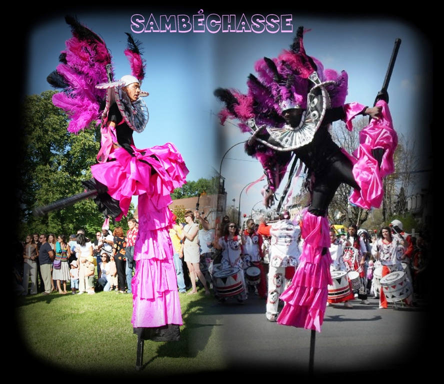 spectacle carnaval sur echassier bresilien